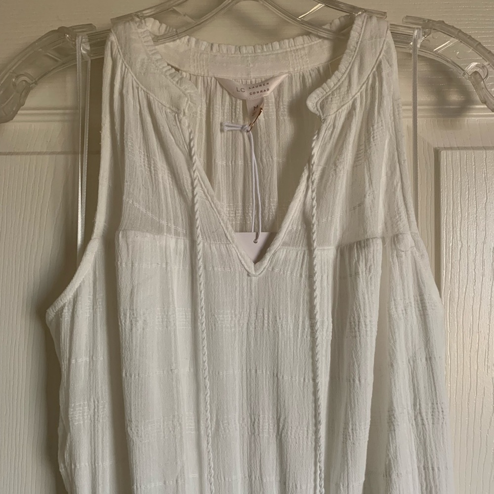 NWT LAUREN CONRAD WHITE COTTON MAXI DRESS